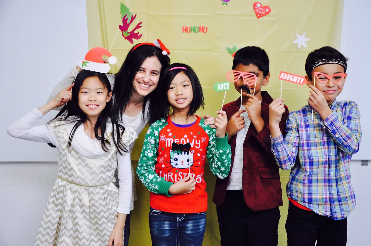 Tali with her students during her teaching career